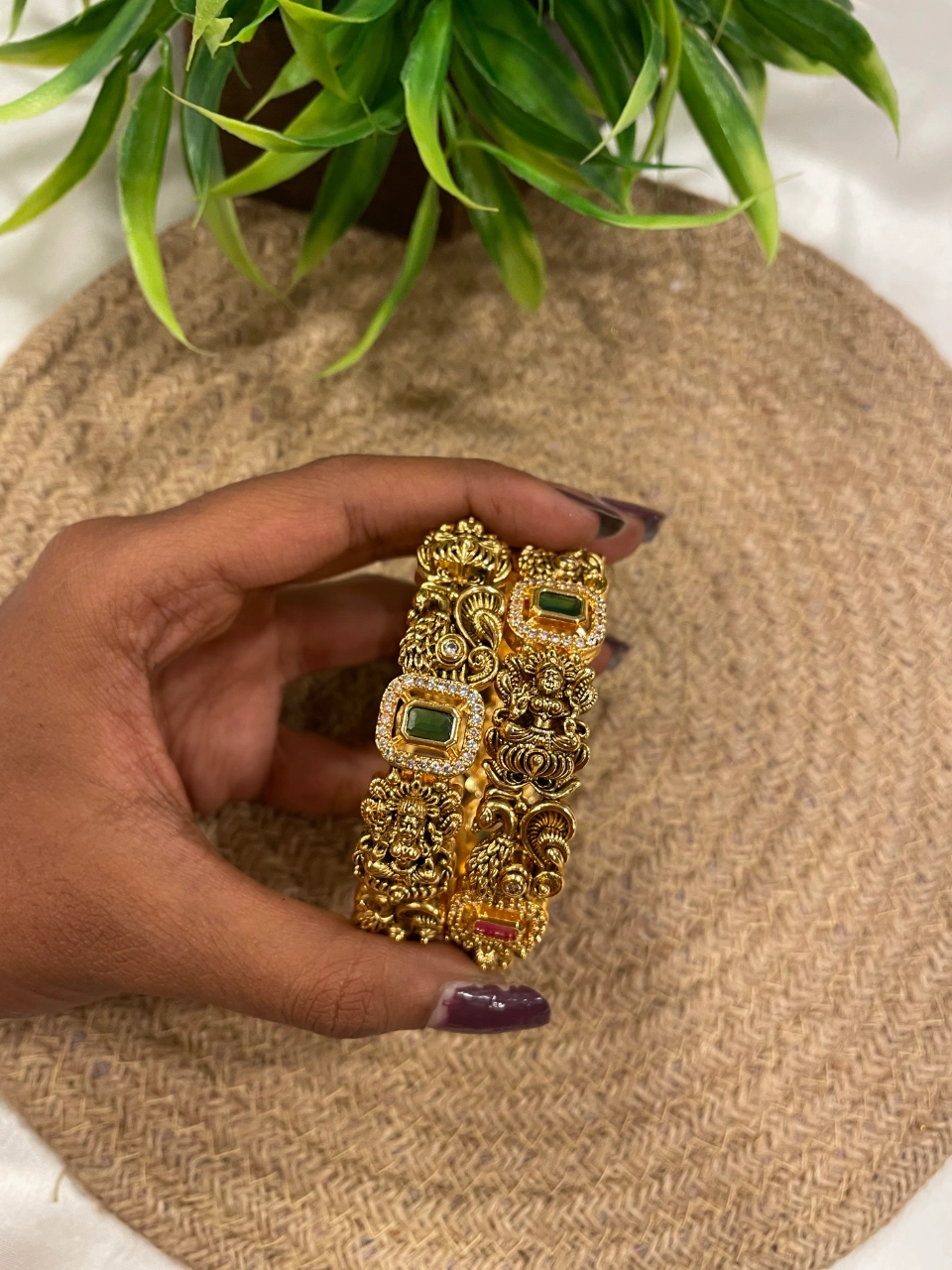 lilac bangle 091 Royal Heritage Antique Kada Bangle - Image 1